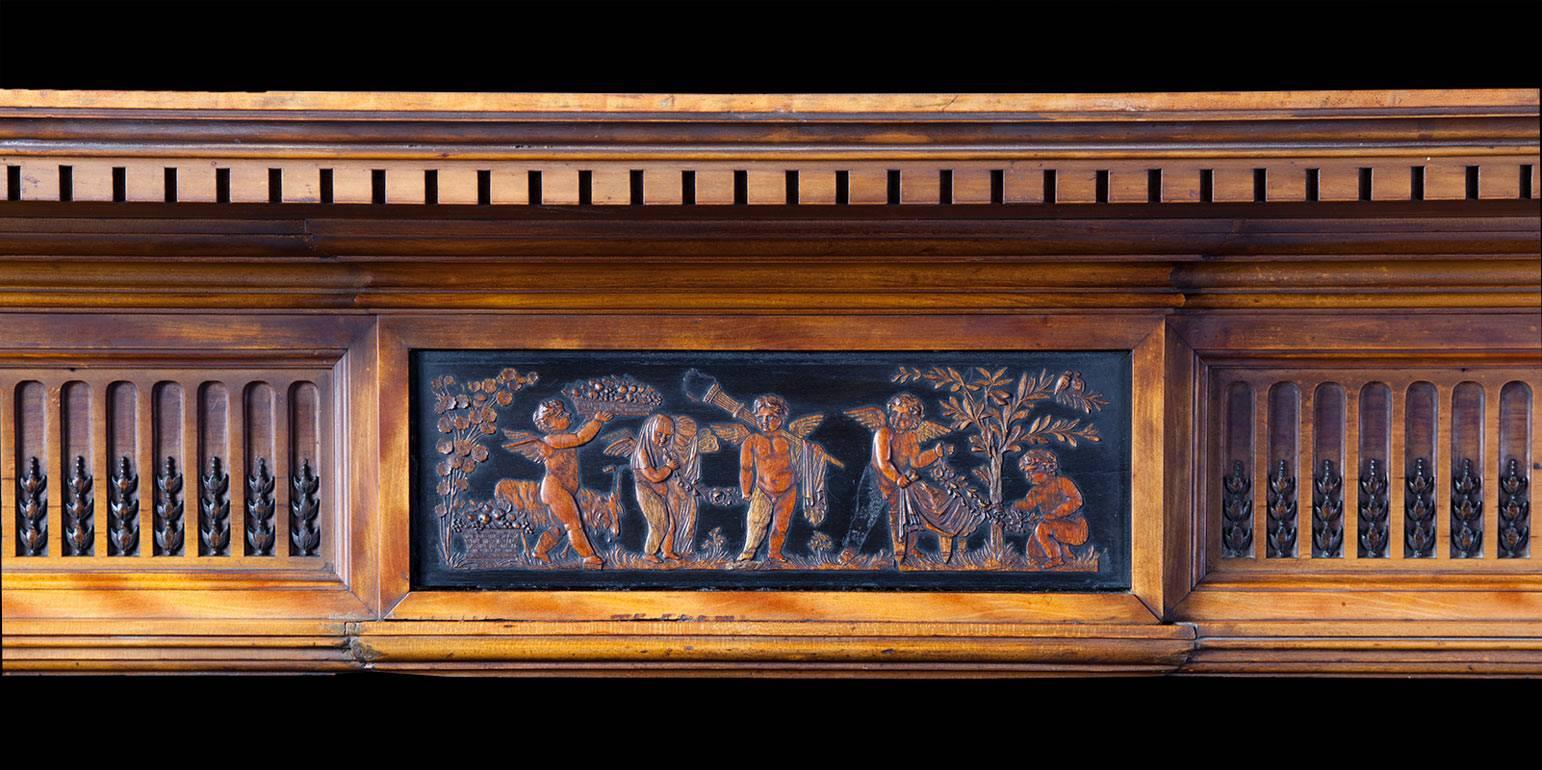 Neoclassical Antique Satinwood Mantelpiece For Sale