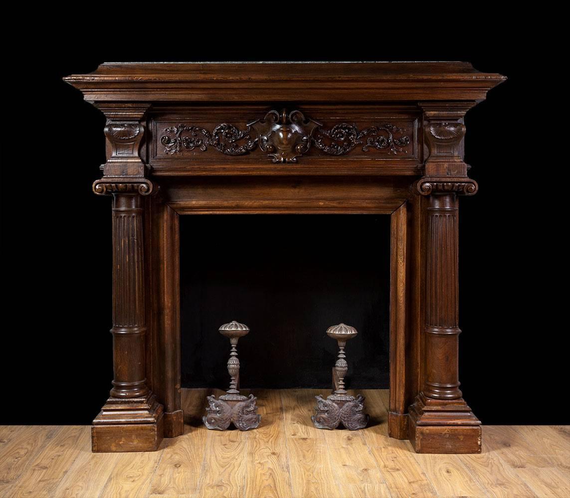 Antique French Walnut Fireplace For Sale at 1stdibs