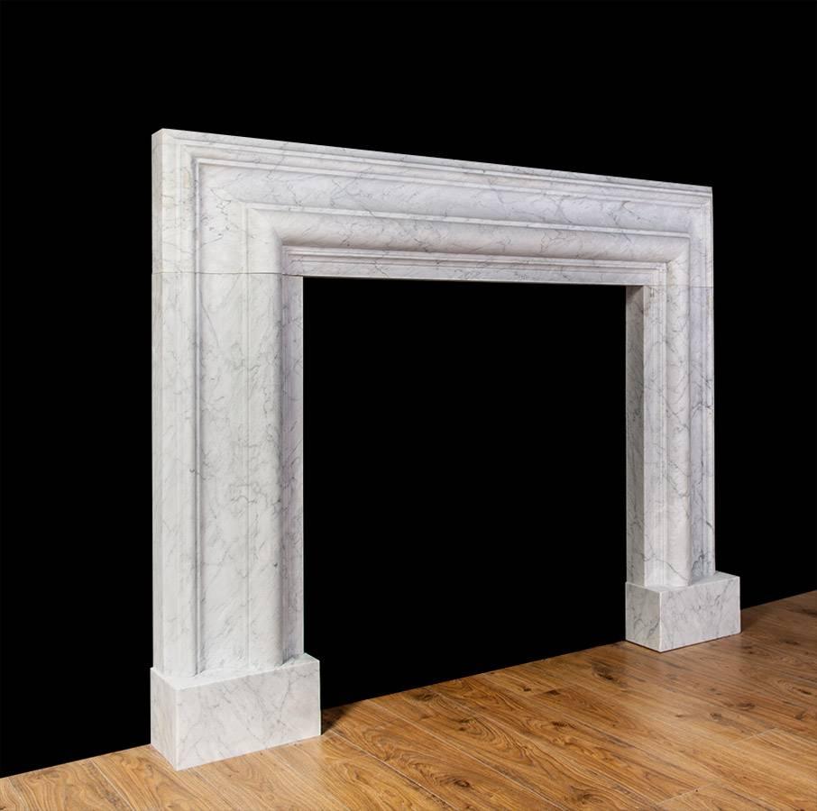 Northern Irish Ryan & Smith Carrara Marble Bolection Mantel