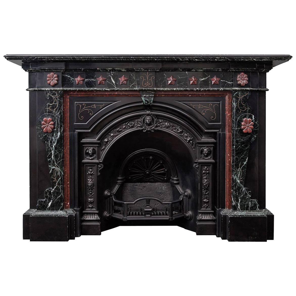 Victorian Marble Fireplace and Cast Iron Insert