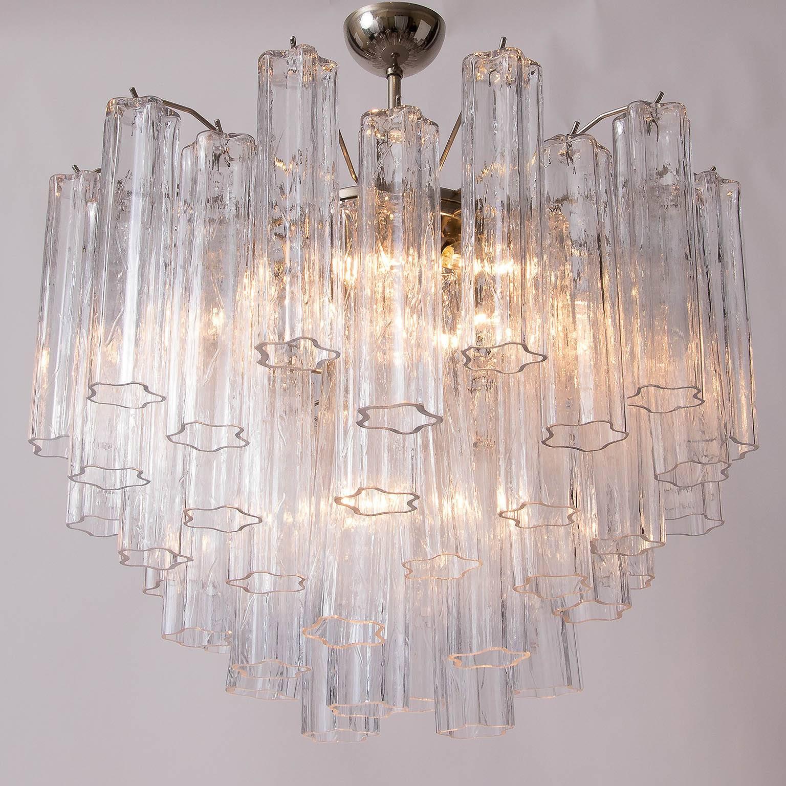 Italian Venini Tronchi Glass Chandelier, Italy, 1960s