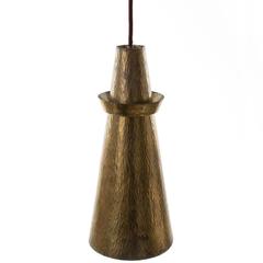 One of Six Pendant Lights, Hammered Patinated Brass, 1960s