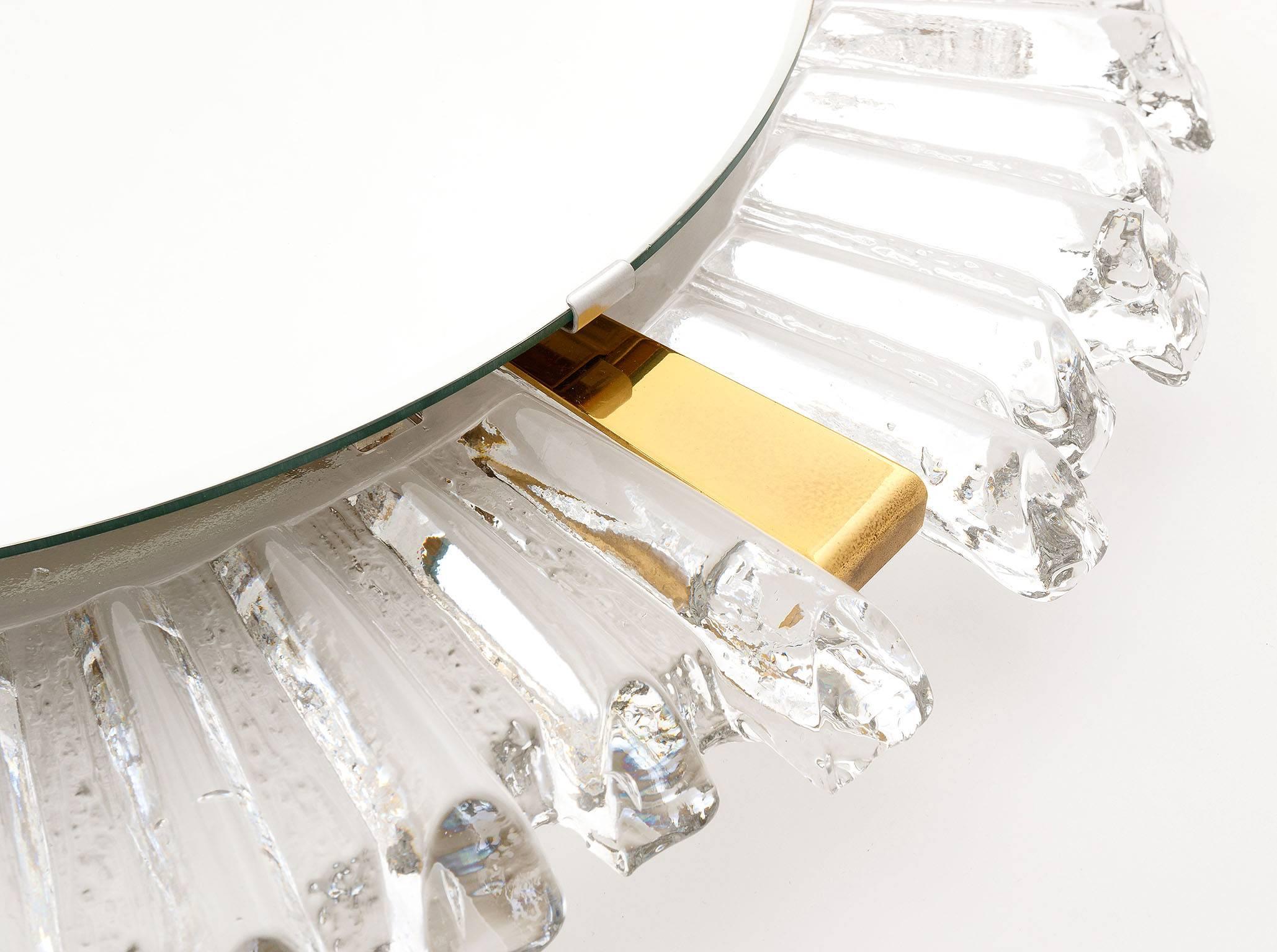 Kalmar Backlit Mirror, Brass and Glass, 1960s In Excellent Condition In Hausmannstätten, AT