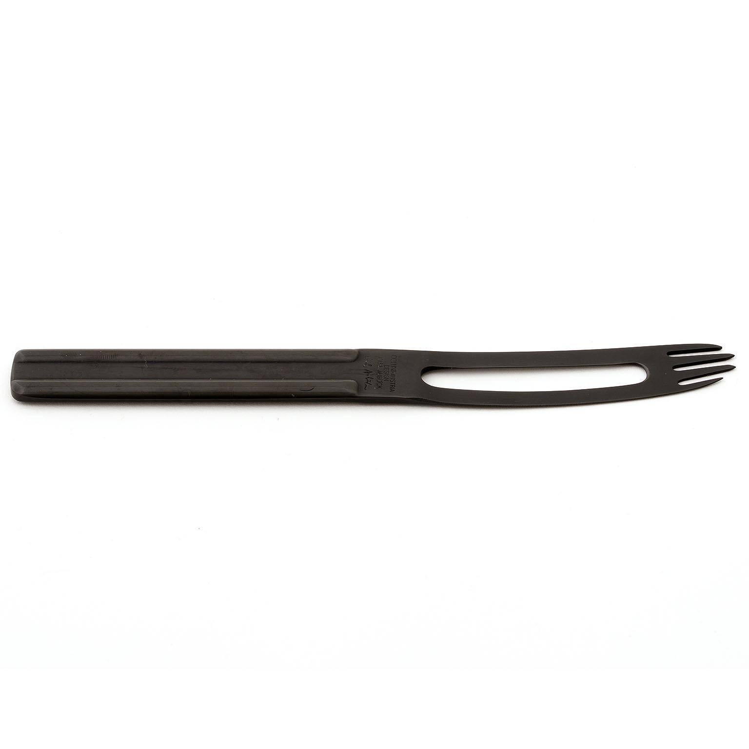 Stainless Steel Carl Auböck Black Flatware CULINAR, 12 People, 81 Pieces, Collini Austria, 1979