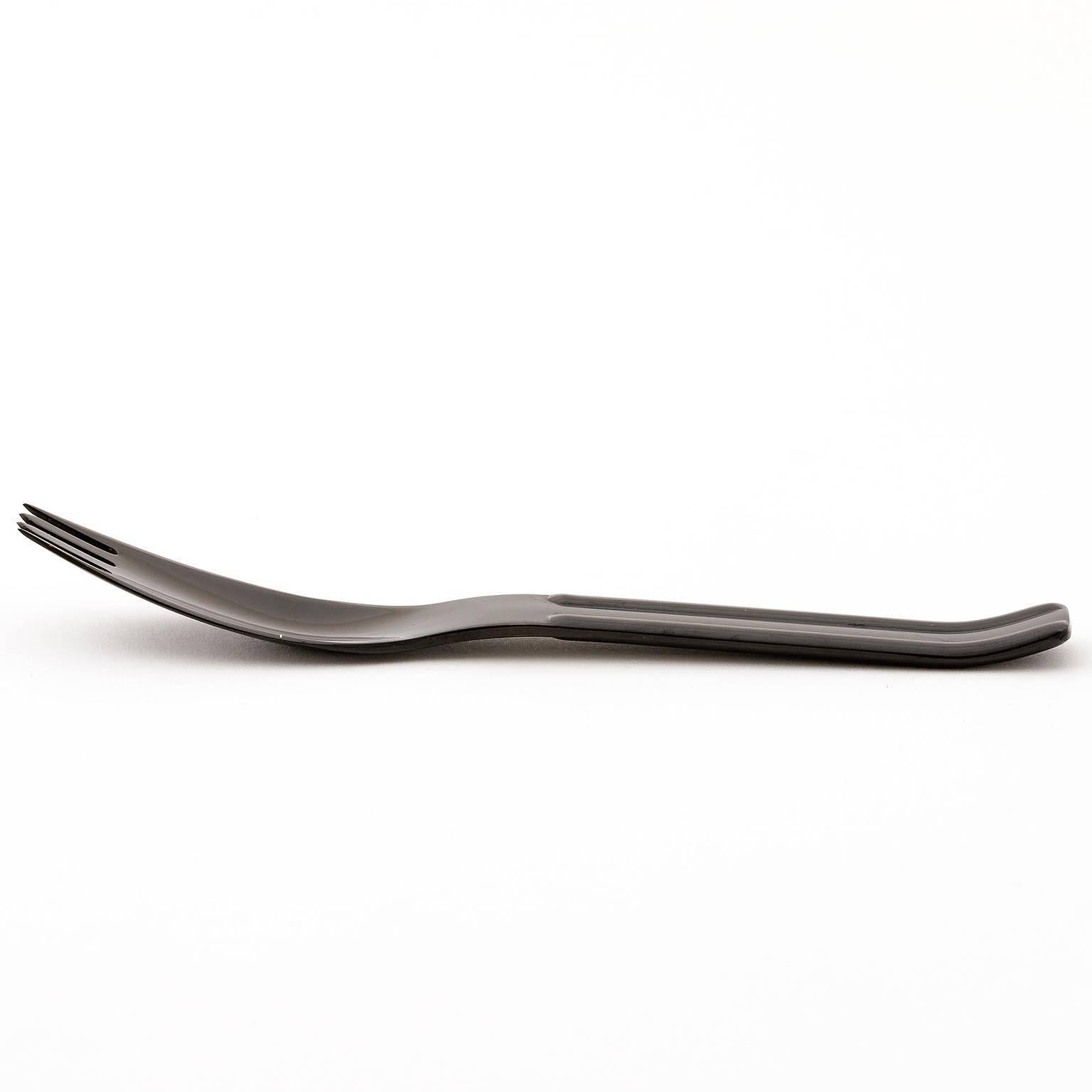 Blackened Carl Auböck Black Flatware CULINAR, 12 People, 81 Pieces, Collini Austria, 1979