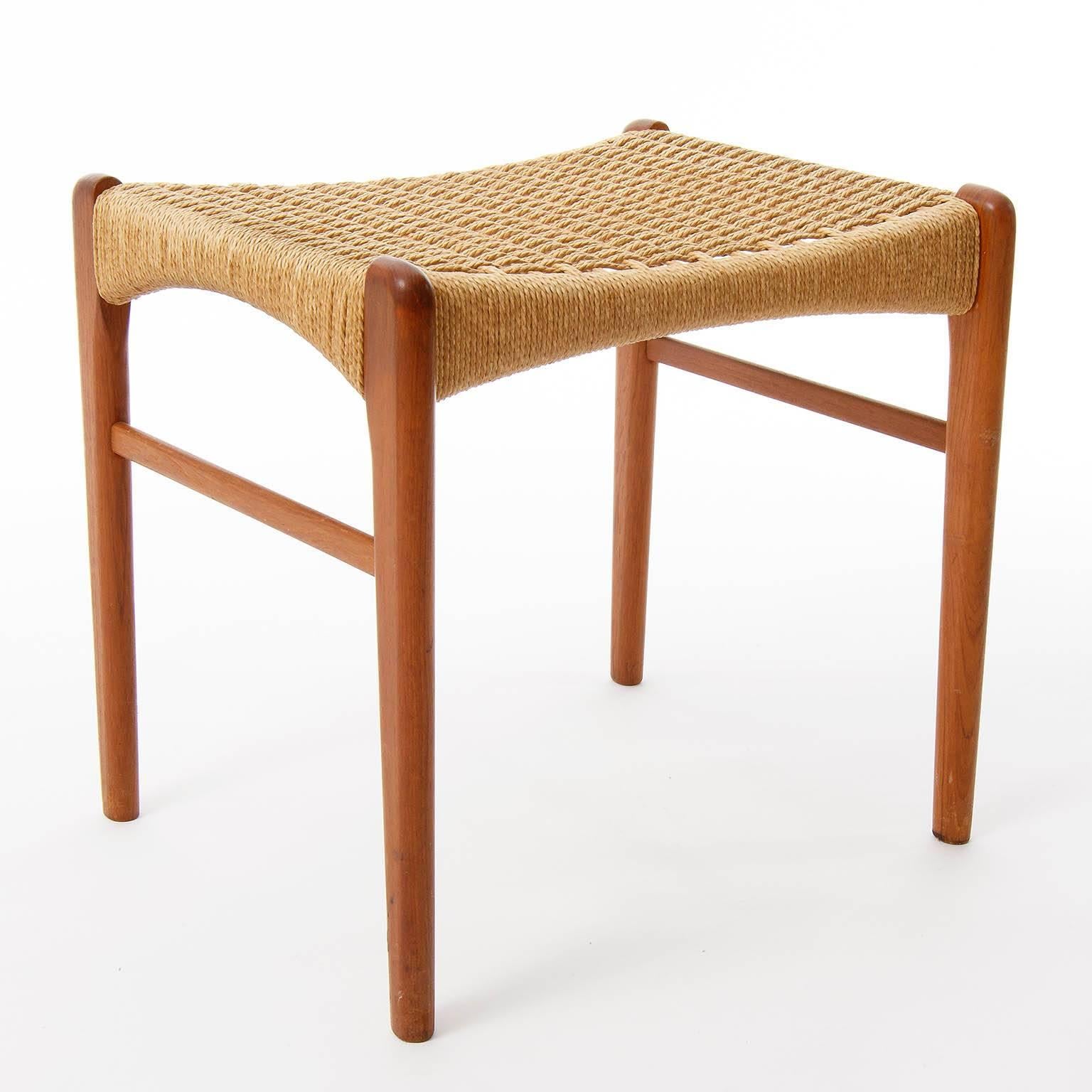 Scandinavian Modern Teak Stool, Denmark, 1960s