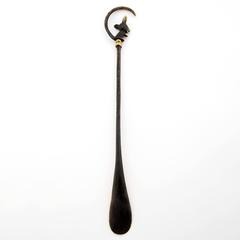 Shoehorn Squirrel Blackened Brass by Walter Bosse, Austria, 1950s