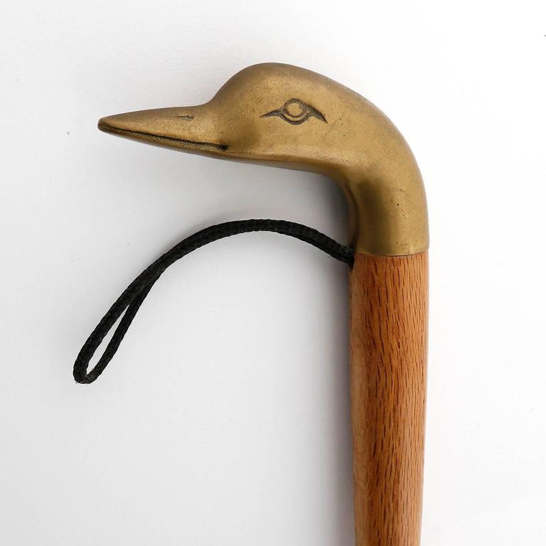Shoehorn, Brass Beech Wood, Duck Head, 1960s For Sale at 1stDibs