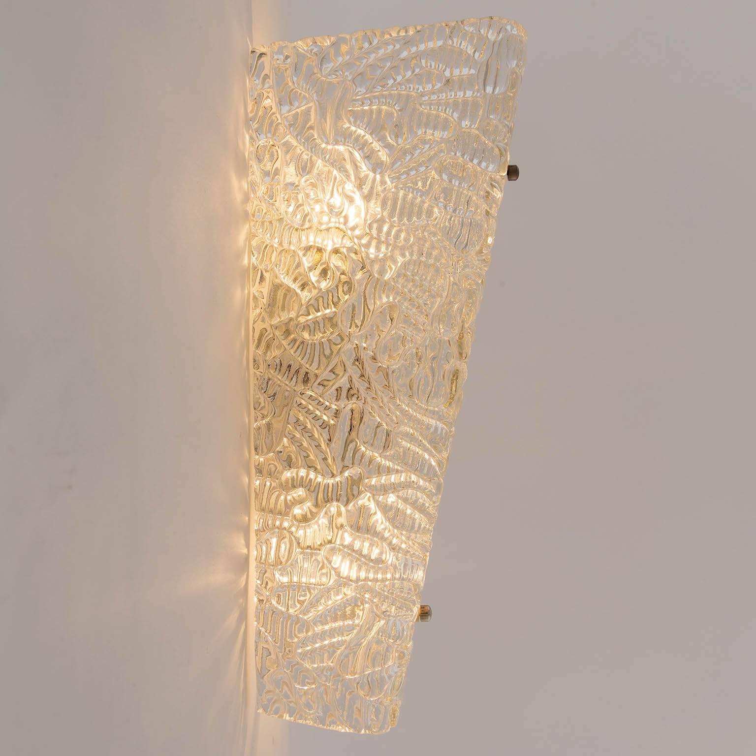 Mid-20th Century Kalmar Glass Sconces, 1950s