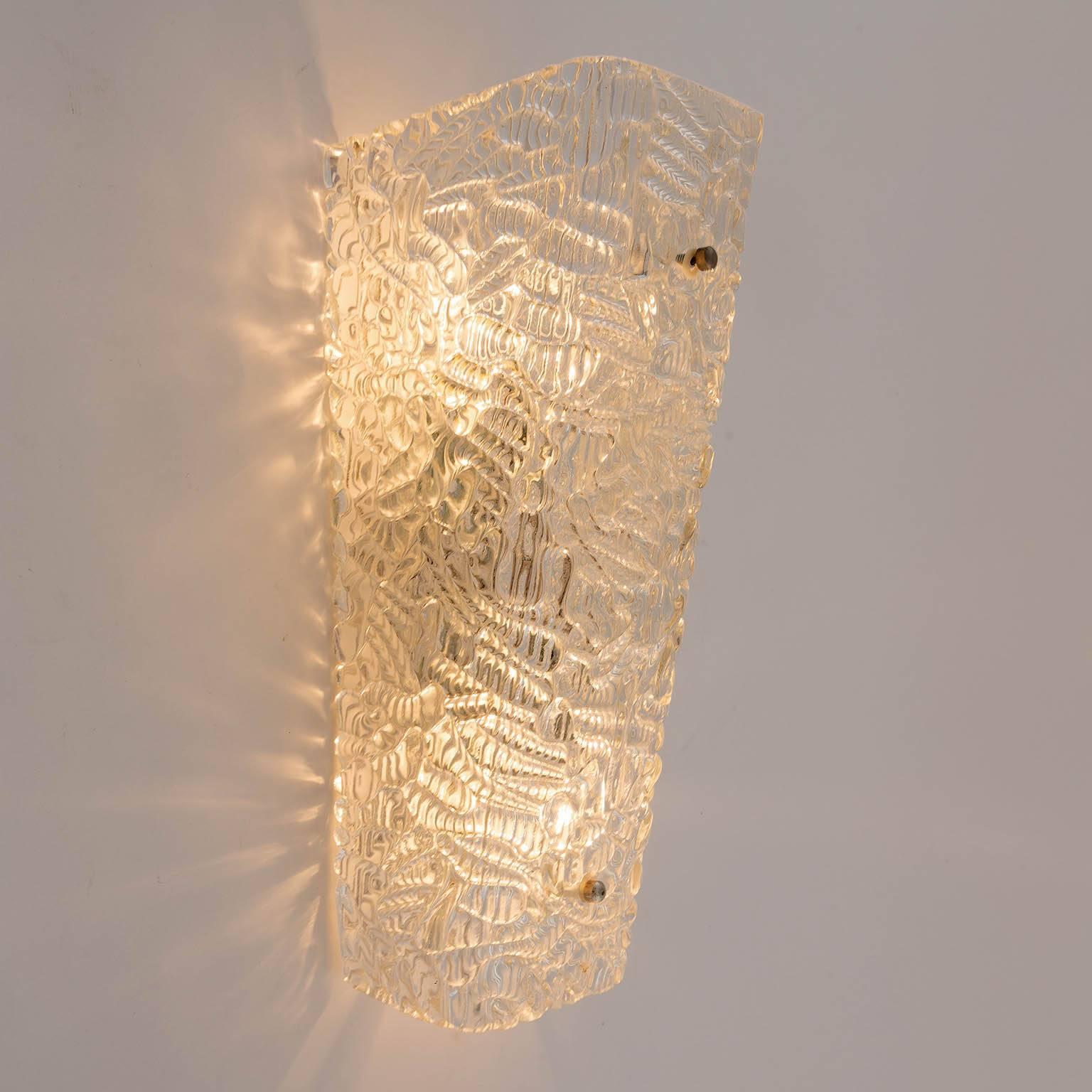 Kalmar Glass Sconces, 1950s In Excellent Condition In Hausmannstätten, AT