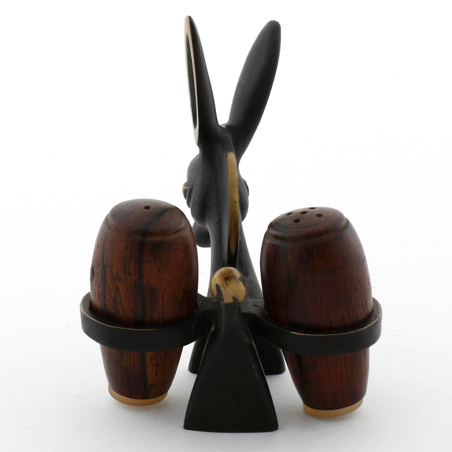 Austrian Walter Bosse Salt and Pepper Donkey Set by Hertha Baller, Austria, circa 1950