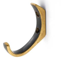 Set of Three Coat Wall Hooks Blackened Brass by Hertha Baller, Austria, 1950s