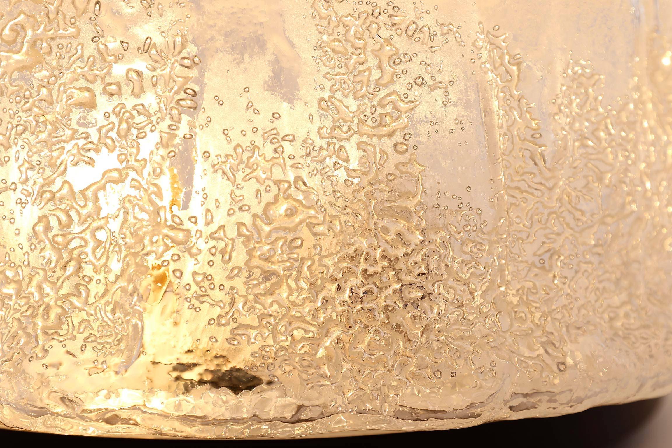 Limburg Flush Mount Light, Textured Ice Glass, 1970 1