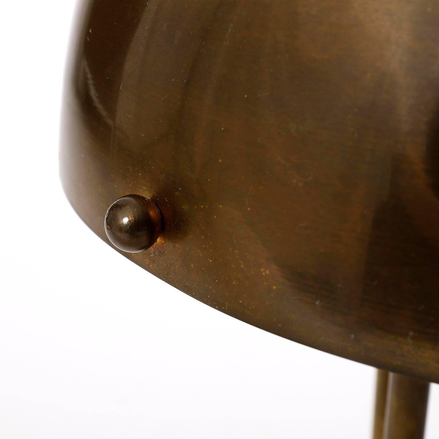 Austrian Josef Hoffmann Jugendstil Style Table Lamp, Patinated Brass