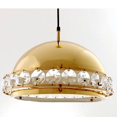 Pendant Light, Brass Cut-Glass, 1960s