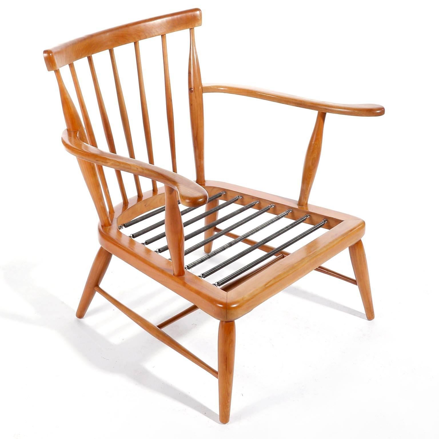 Armchair Lounge Chair Ottoman by Anna-Lülja Praun, Wood Velvet Velour, 1950s 2