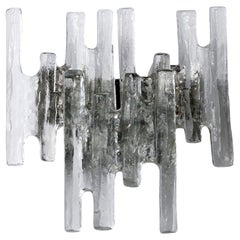 Large Mid-Century Modern Kalmar Sconce Wall Light 'PAN', Glass Nickel, 1970s