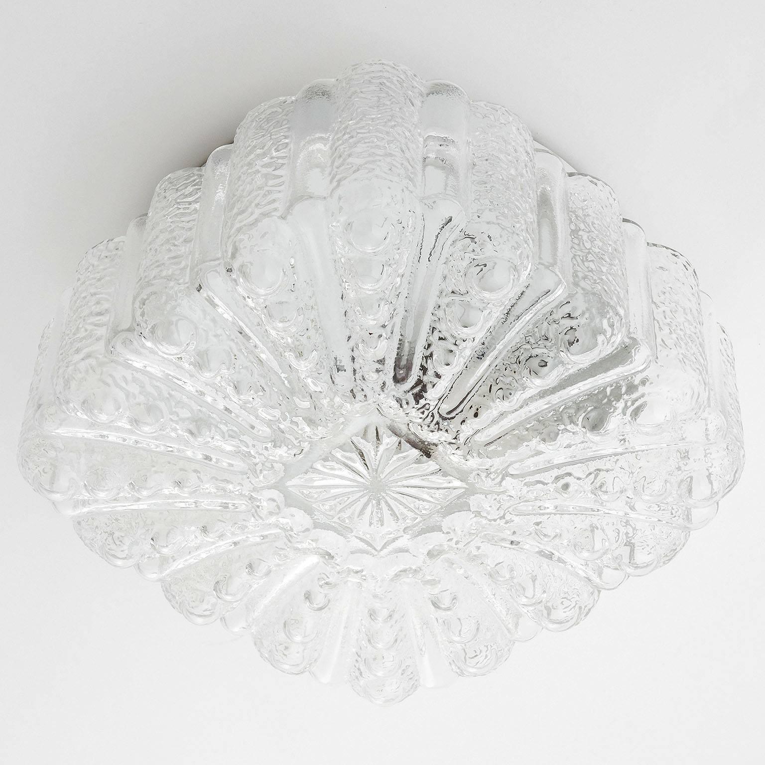 German One of Three Bubble Glass Sconces or Flush Mount Lights, 1970s