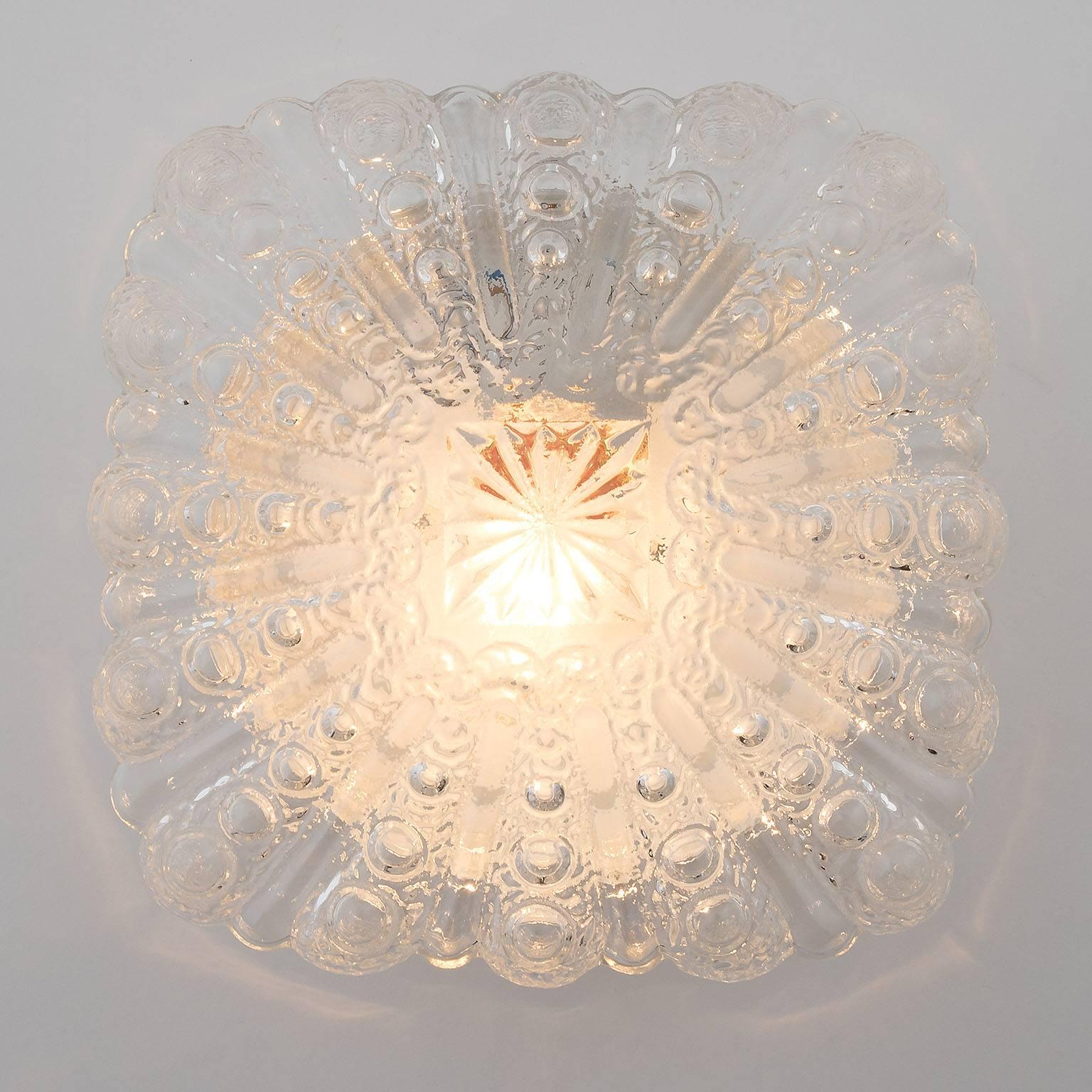One of Three Bubble Glass Sconces or Flush Mount Lights, 1970s In Excellent Condition In Hausmannstätten, AT