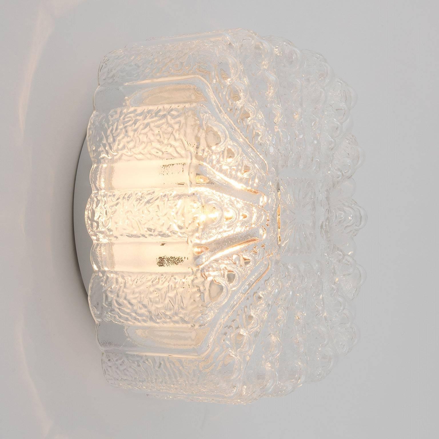 Late 20th Century One of Three Bubble Glass Sconces or Flush Mount Lights, 1970s