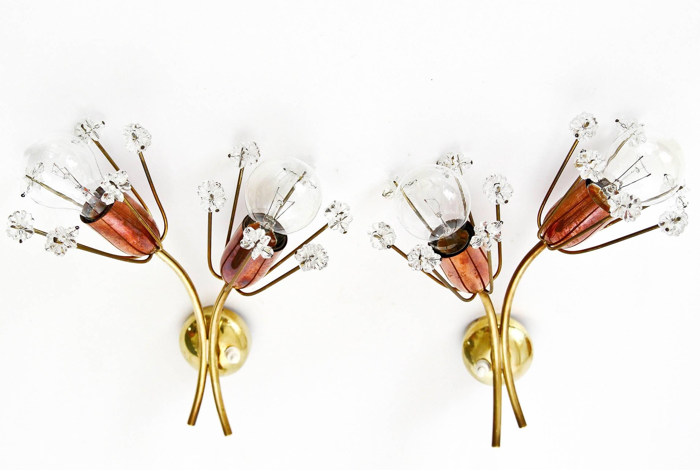 Emil Stejnar Sputnik Chandelier Pendant Light, Brass Copper and Glass, 1950s 1