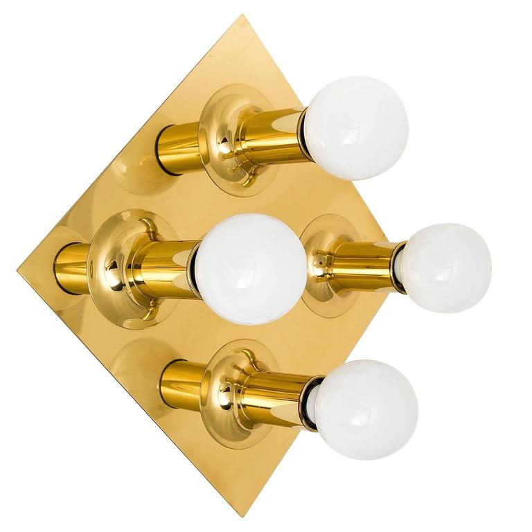 Five Flush Mount or Wall Light Fixtures Sputnik Brass by ...