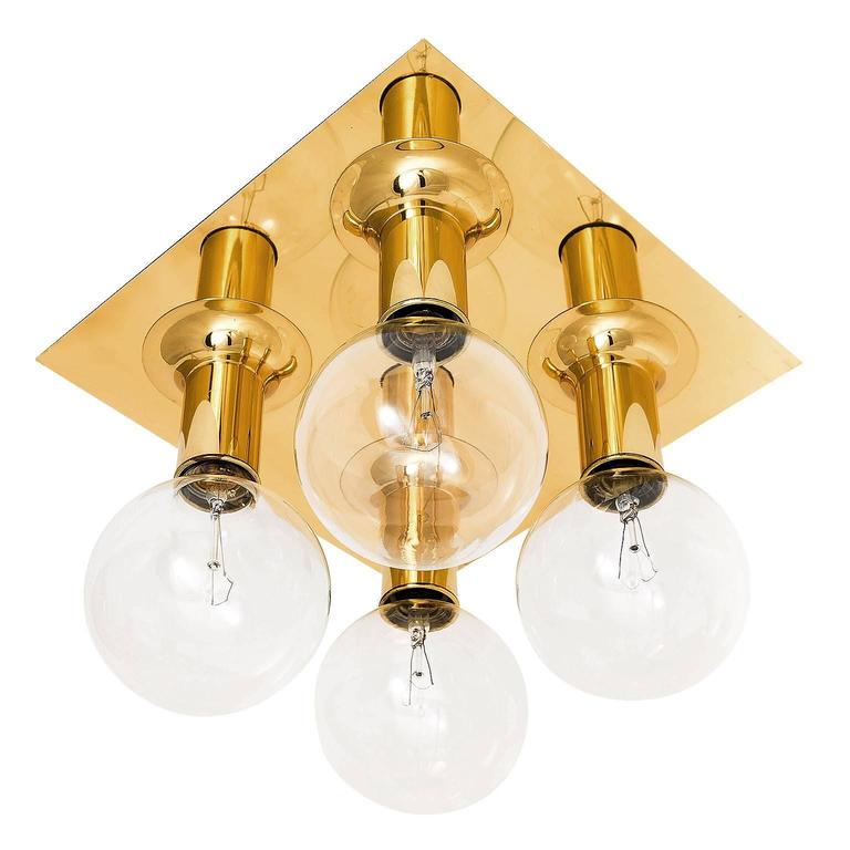 Five Flush Mount or Wall Light Fixtures Sputnik Brass by ...