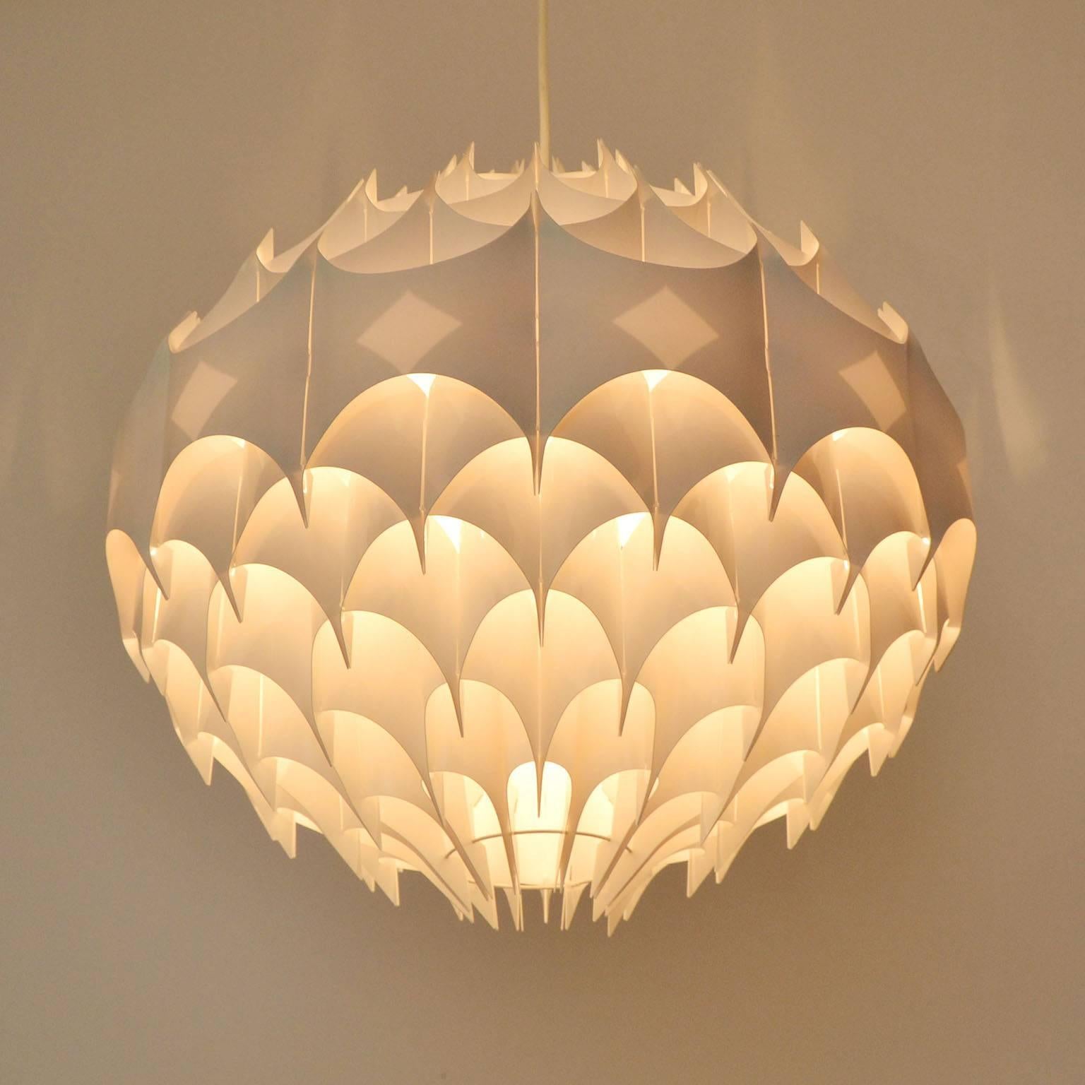 Late 20th Century One of  Two Globe Pendants Chandeliers by Havlova Milanda for VEST Austria 1970s For Sale