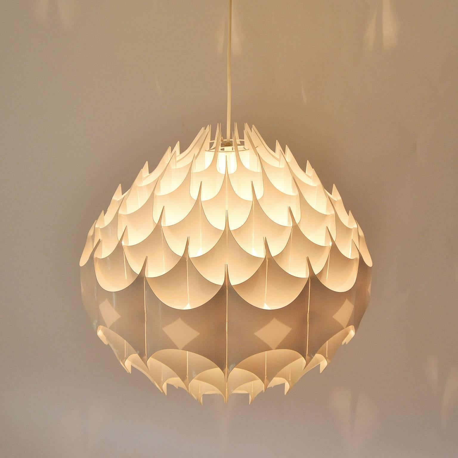 Acrylic One of  Two Globe Pendants Chandeliers by Havlova Milanda for VEST Austria 1970s For Sale