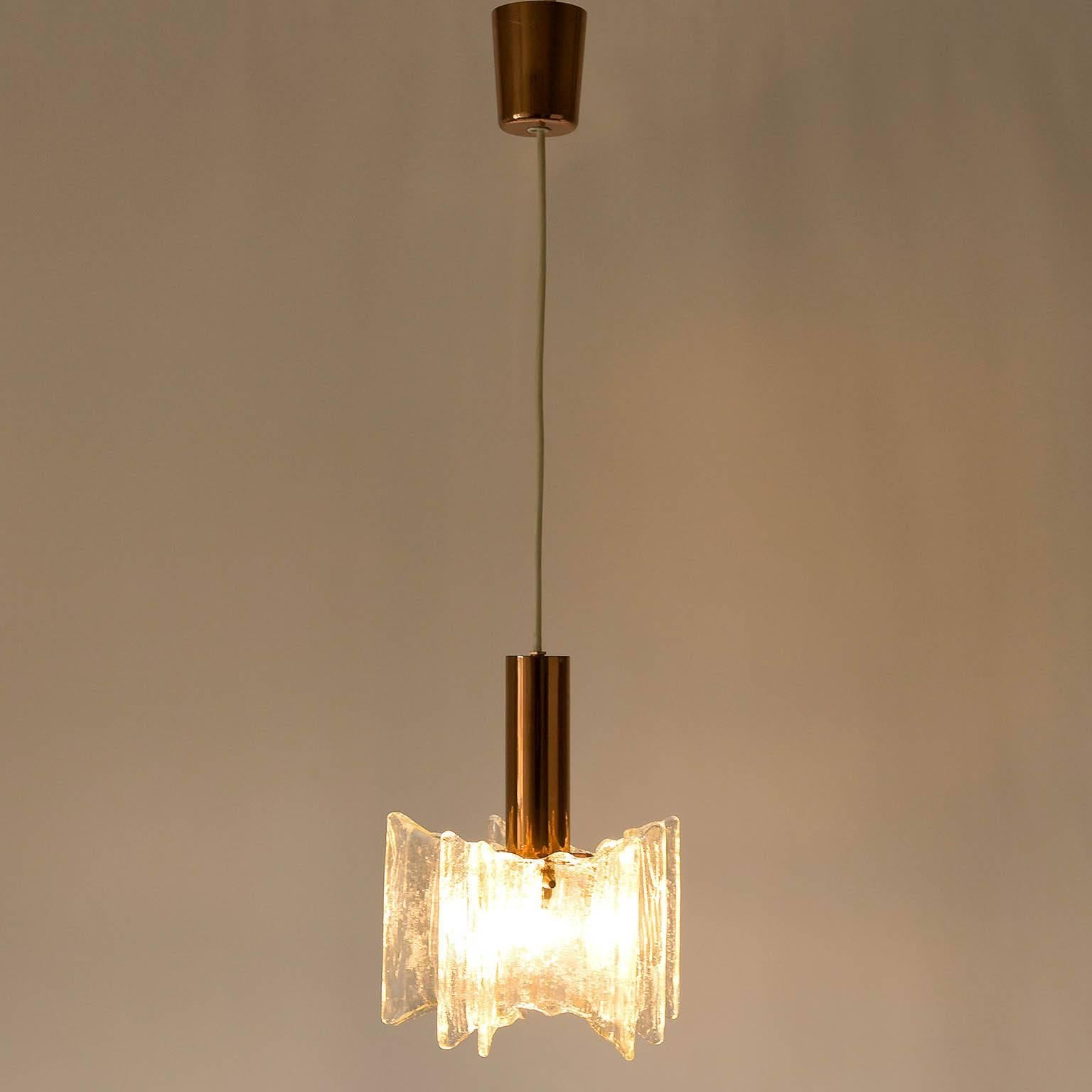Pair of Kalmar Pendant Lights Copper Frosted Glass 3