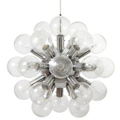 1 of 4 Kalmar Sputnik Pendant Lights Chandeliers 'RS 27', Aluminum Glass, 1970
