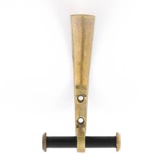 Set of Six Coat Wall Hooks Blackened Brass by Hertha Baller Auböck Style, 1950s
