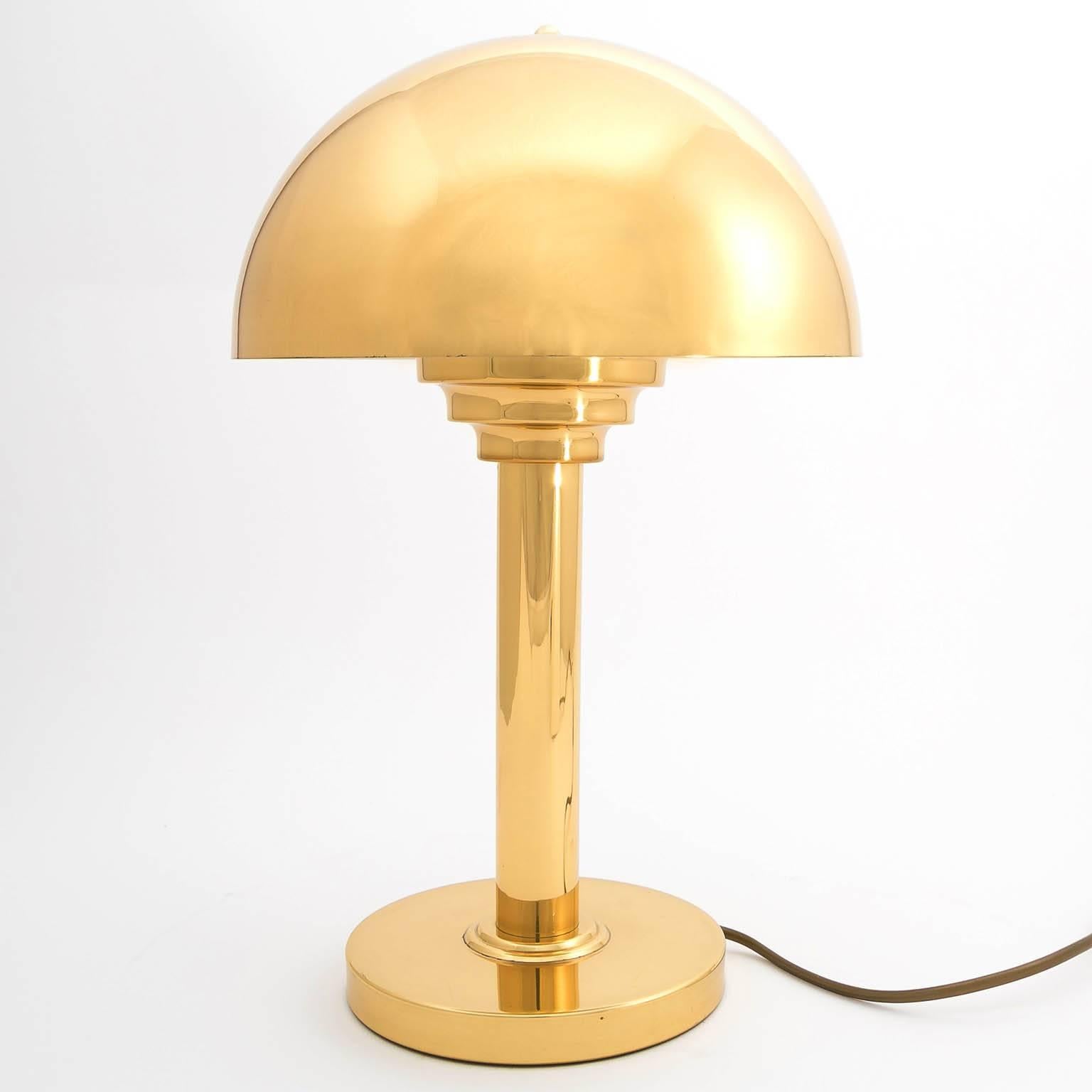 Mid-Century Modern Pair of Brass Table Lamps
