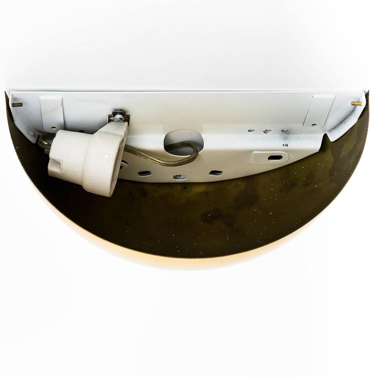 Pair of Half Moon Wall Sconces in Brass For Sale at 1stdibs