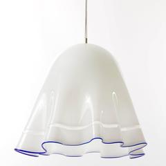 Pair of Italian Murano Handkerchief Style Pendant Lights, 1970s