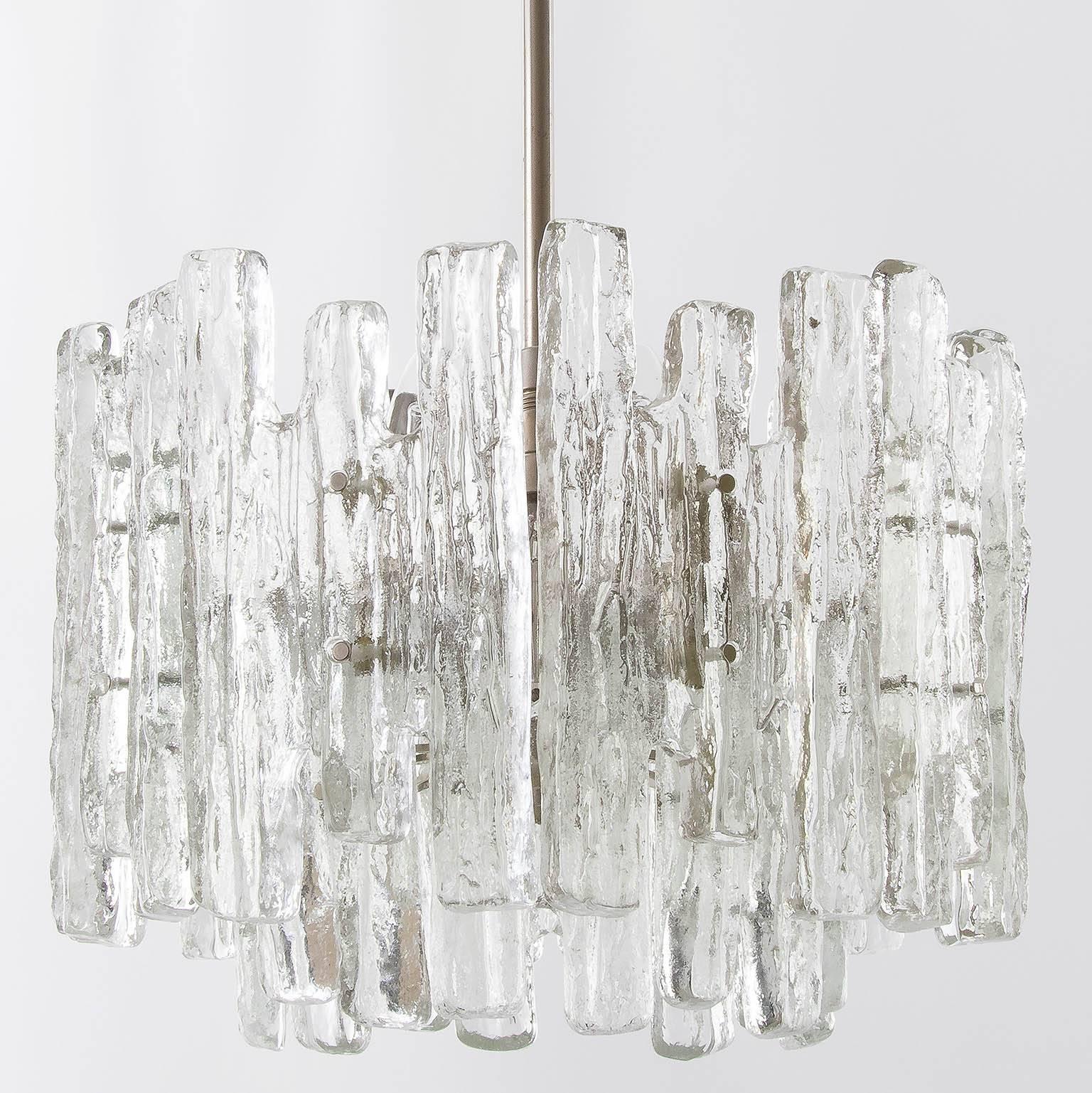 Austrian Kalmar Ice Glass Chandelier, 1970