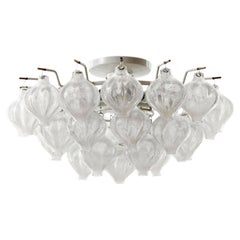 Kalmar 'Tulipan' Glass Flush Mount Light Chandelier, 1970s