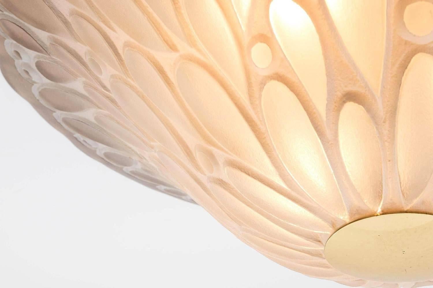 Kalmar lampe à montage encastrée, laiton et verre brun, 1970 en vente 1