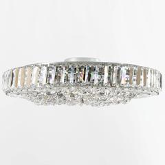 Crystal and Nickel Light Fixture by Palwa, 1960s