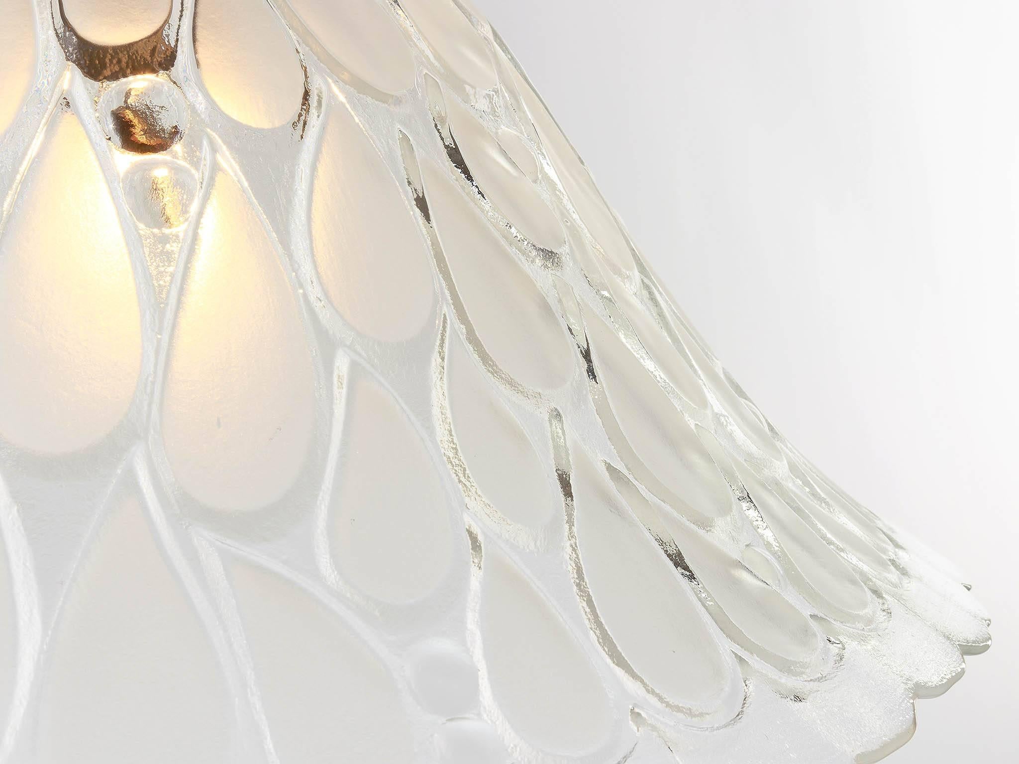 Mid-20th Century Large Kalmar Glass and Brass Pendant Light, 1960s For Sale