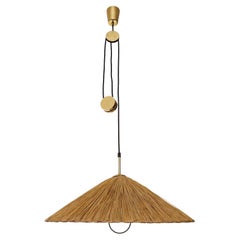 Counterweight Pendant Light 'Jo-Jo Zug' Kalmar, Josef Frank, Brass Straw, 1950s