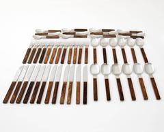 Cutlery Flatware for 12 People, 48 Pieces, Nutwood, Amboss Austria, 1960s