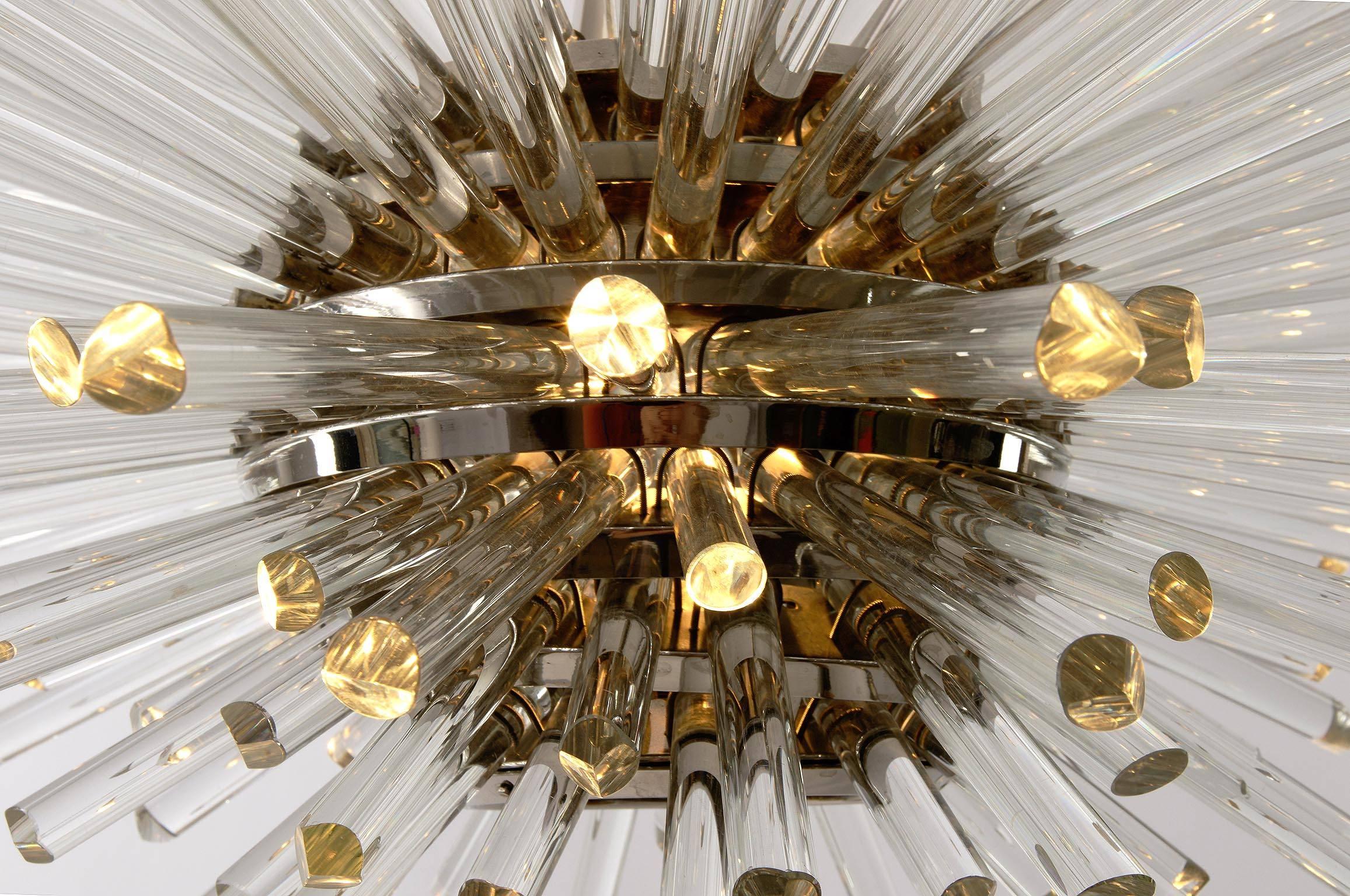 Bakalowits Sputnik Chandelier 'Miracle', Nickel Glass Rods, 1970 1