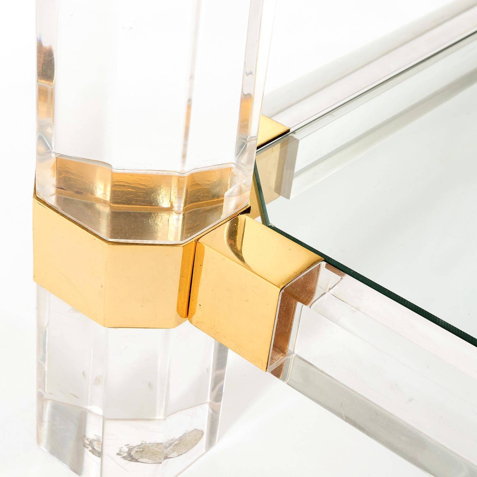 glass and gold side tables