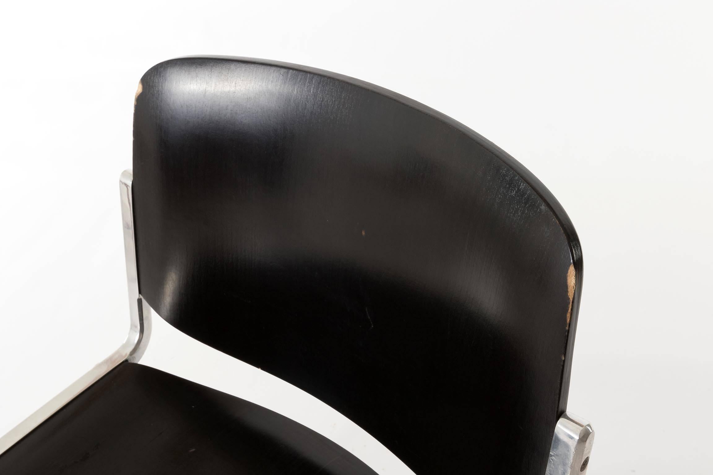Aluminum Pair of Italian Chairs Designed by Giancarlo Piretti for Castelli, 1960s