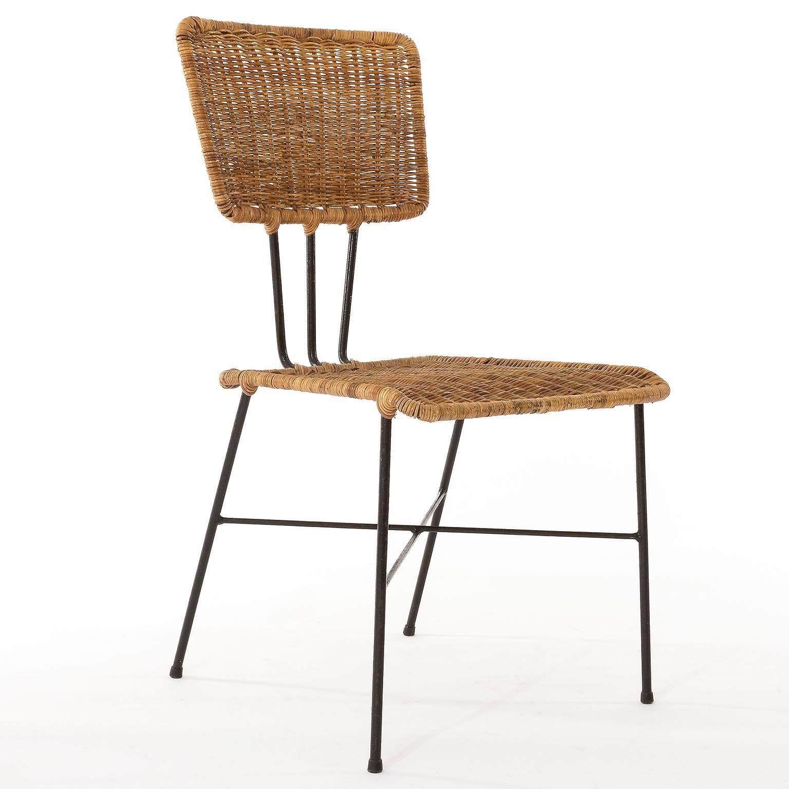Six Wicker Chairs, 1950s (Moderne der Mitte des Jahrhunderts)