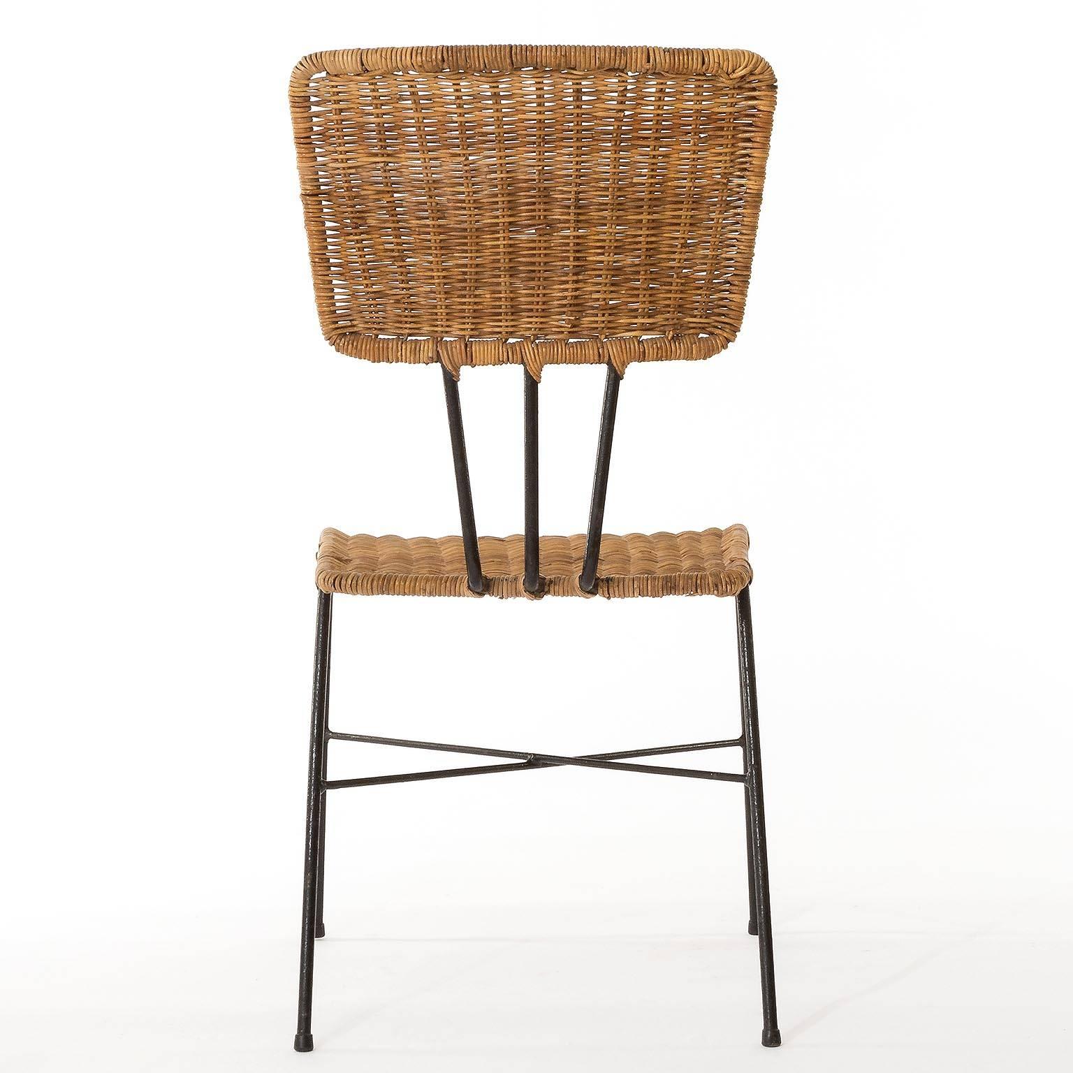 Six Wicker Chairs, 1950s (Mitte des 20. Jahrhunderts)