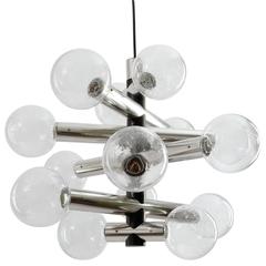 Kalmar Atomium Sputnik Chandelier Pendant Light 'RS 14', Alu Glass, 1970