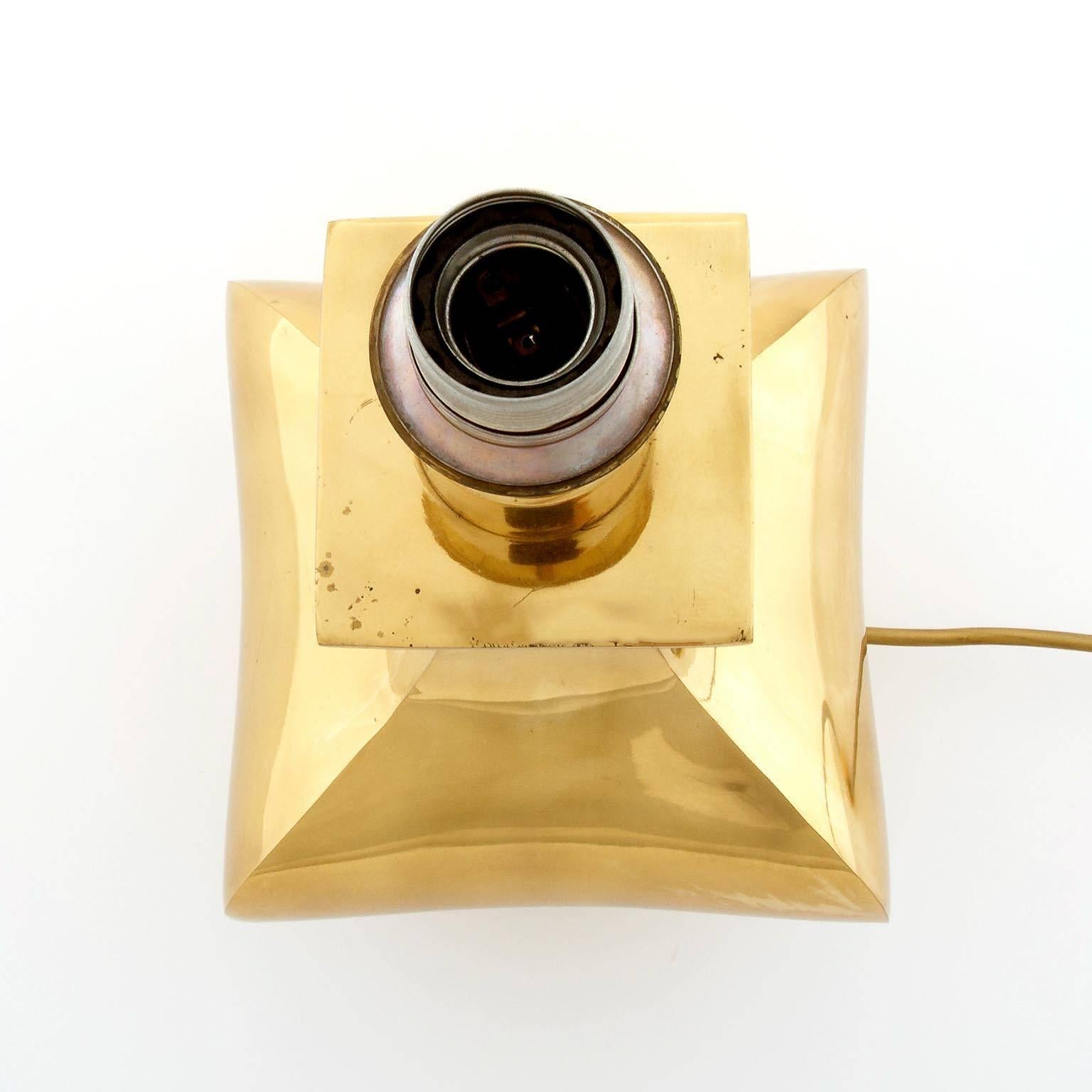Polished Brass Table Lamp by Maria Pergay, France, 1970s