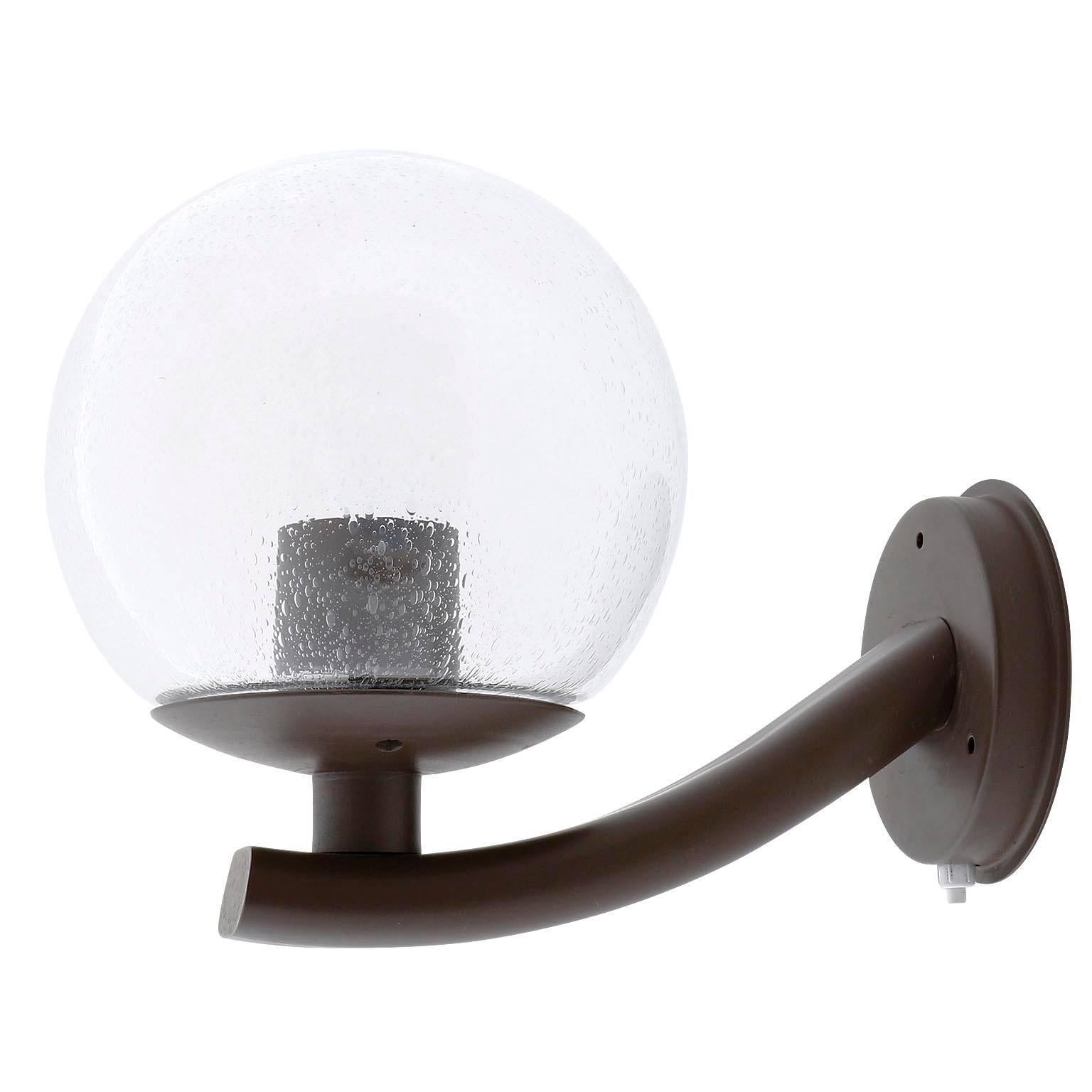Dutch One of Eight RAAK Wall Lights Sconces, Bubble Glass Globes, 1970s For Sale
